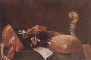 Evaristo Baschenis Self-Life with Musical instruments oil